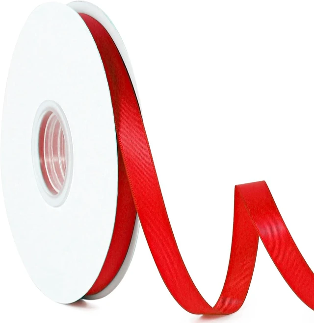 Main image of Tanvia 1/2" X 100 Yards Solid Color Satin Ribbon, Double Faced High Density Polyester Fabric Ribbon for Gifts Wrapping, Wedding, Party, Crafts, Hair Bows, Home DIY Decor Ornaments, Red