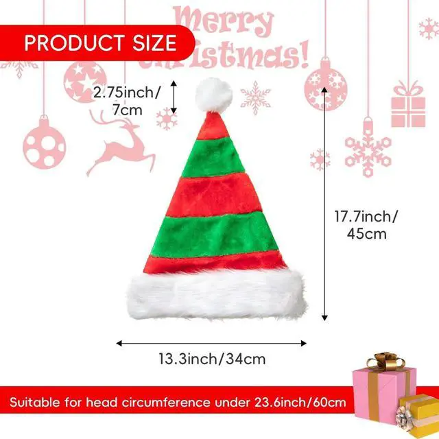 Alt view image 4 of 5 - Tanvia Velvet Plush Santa Hat for Men Women - Plush Unisex Christmas Hat for Xmas, New Year Parties & Holiday Decor Red Green