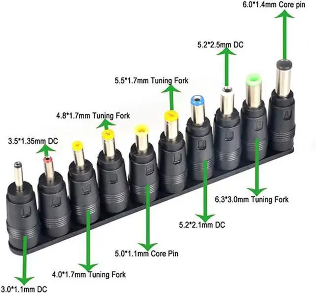 Alt view image 5 of 6 - 38 PCS Universal Laptop DC Power Adapter Tips 5.5 mm x 2.1 mm DC AC Power Adapter Kits Connector for Thinkpad Power Supply Plug Jack Sets