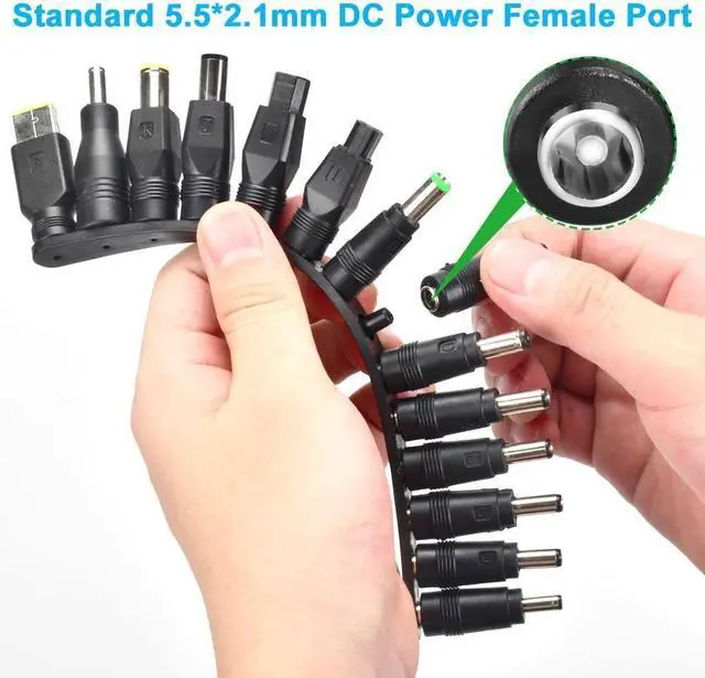 Alt view image 2 of 6 - 38 PCS Universal Laptop DC Power Adapter Tips 5.5 mm x 2.1 mm DC AC Power Adapter Kits Connector for Thinkpad Power Supply Plug Jack Sets