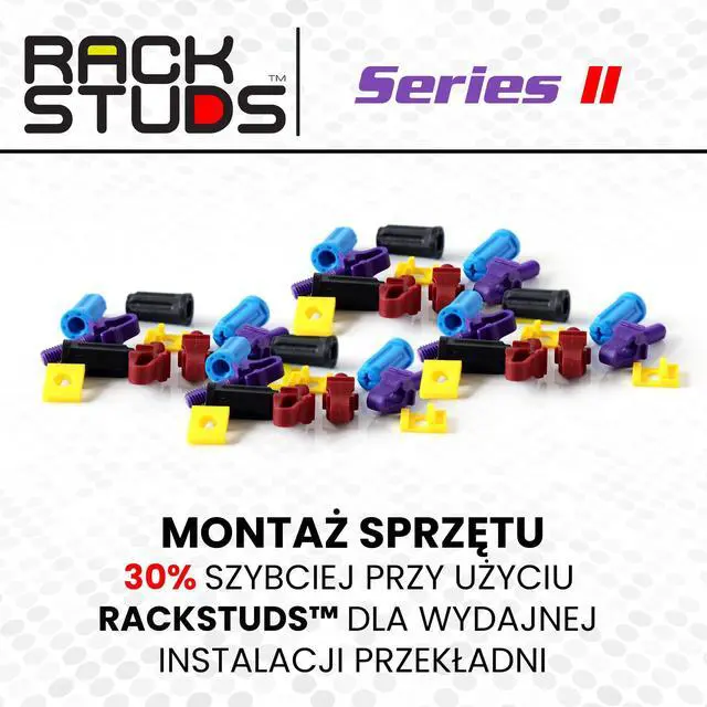 Alt view image 4 of 7 - Rackstuds 4C Rack Mount Solution II - Sample Pack 4 of Each Size | Includes Both Red (2.2 mm) and Purple (3.2 mm) Studs | The complete solution for any 19" racks with square punched vertical rails