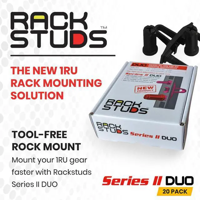 Alt view image 2 of 7 - DUO20 1RU Series II Rack Mount Solution - Effortless Alternative to Traditional Rack Screws and Cage Nuts & Server Rack Screws Ideal for Server Hardware Setup - 20-Pack, Universal Version