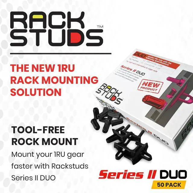 Alt view image 2 of 7 - DUO50 1RU Series II Rack Mount Solution - Effortless Alternative to Traditional Rack Screws and Cage Nuts & Server Rack Screws Ideal for Server Hardware Setup - 50 Pack, Universal Version