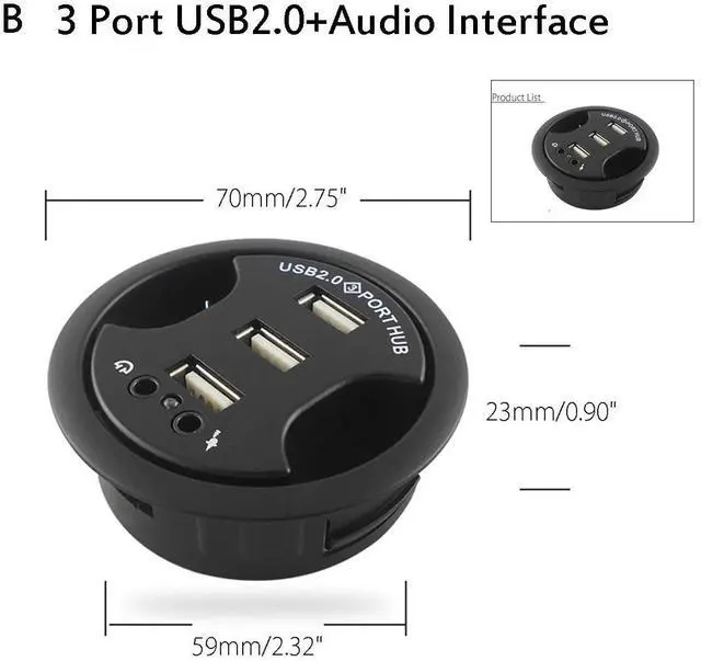 Alt view image 4 of 5 - 5 Types Device Charging Mount In Desk Hubs USB 3.0/2.0 HUB Adapter for Macbook External Stereo Sound Combo Charging Reader Card