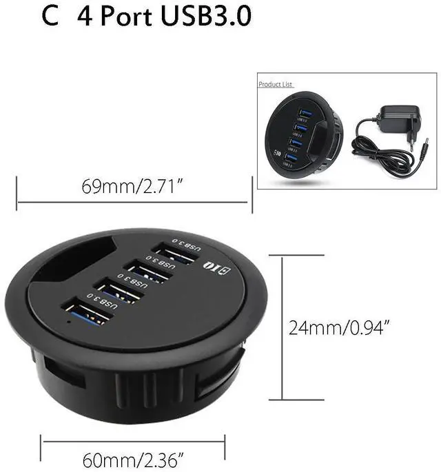 Alt view image 5 of 5 - 5 Types Device Charging Mount In Desk Hubs USB 3.0/2.0 HUB Adapter for Macbook External Stereo Sound Combo Charging Reader Card