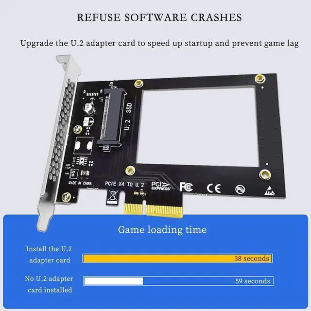 Alt view image 3 of 7 - Vszerda U.2 to PCIe Adapter Card PCIe 3.0 x4 Expansion Card with SFF-8639 U.2 NVMe SSD Support, Compatible with Windows/Linux/Mac OS, Stable No Power Supply Needed (SFF8639)