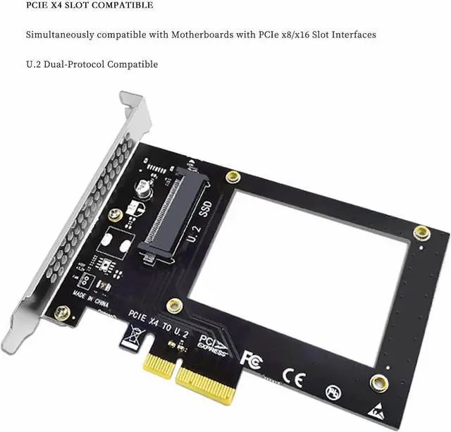 Alt view image 7 of 7 - Vszerda U.2 to PCIe Adapter Card PCIe 3.0 x4 Expansion Card with SFF-8639 U.2 NVMe SSD Support, Compatible with Windows/Linux/Mac OS, Stable No Power Supply Needed (SFF8639)