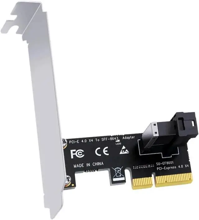 Alt view image 3 of 3 - Vszerda PCI Express X4 to SFF-8643 Adapter Riser Card 64Gbps PCIE X4 to SFF-8643 Expansion Card Support U2 PCIe NVMe SSD for Chia Mining