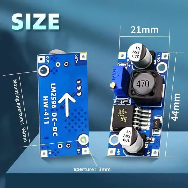 Alt view image 5 of 7 - Vszerda 10 Pack LM2596 DC-DC Adjustable Buck Converter 3.0-40V to 1.5-35V Power Supply Step Down Voltage Regulator Module