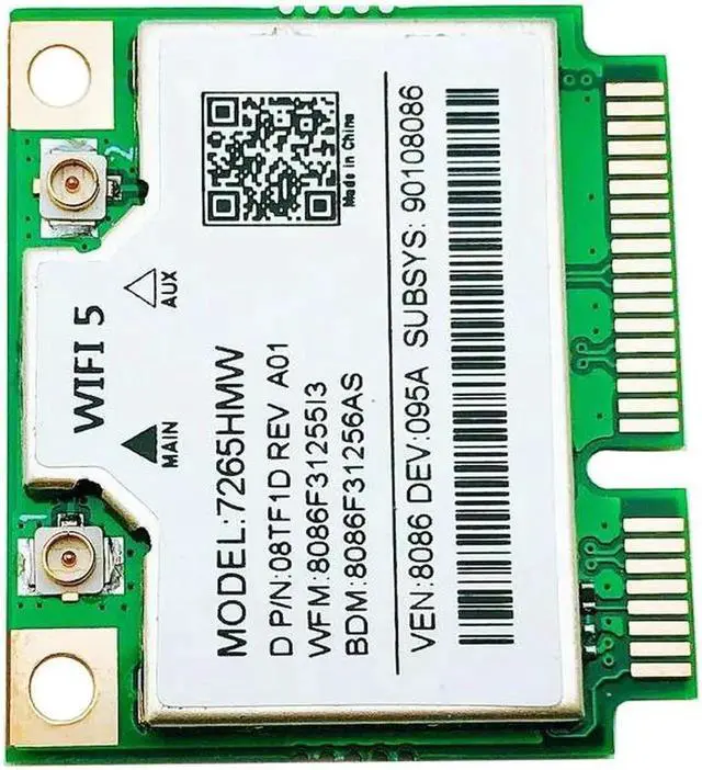 Alt view image 3 of 6 - Vszerda 1167Mbps 7265HMW MINI PCIE Wifi Card Dual Band 2.4G + 5G Wifi Wireless Mini PCI-E Network Card Bluetooth V4.0 Supports WIN7/8/10