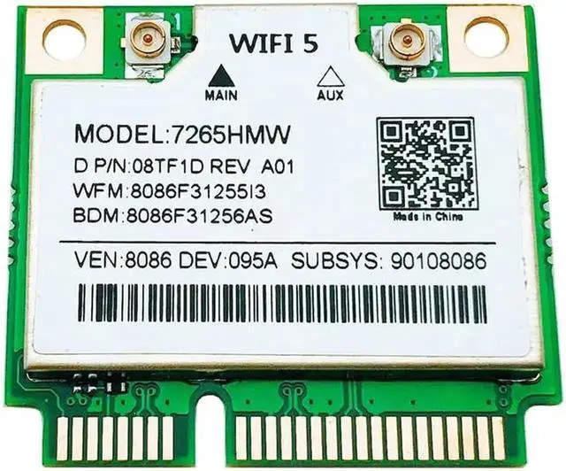 Alt view image 2 of 6 - Vszerda 1167Mbps 7265HMW MINI PCIE Wifi Card Dual Band 2.4G + 5G Wifi Wireless Mini PCI-E Network Card Bluetooth V4.0 Supports WIN7/8/10