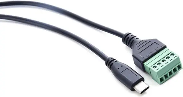 Alt view image 2 of 3 - Vszerda NUOLIANXIN 30CM type c male to 5 Screw Terminal Female Adapter Connector Cable For Phones Tablets And More