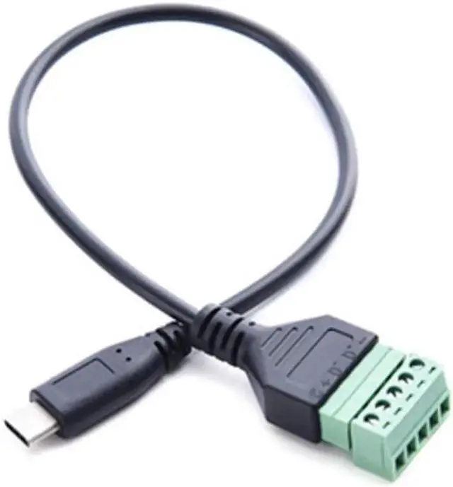 Alt view image 3 of 3 - Vszerda NUOLIANXIN 30CM type c male to 5 Screw Terminal Female Adapter Connector Cable For Phones Tablets And More
