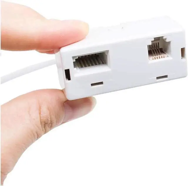 Alt view image 2 of 6 - Vszerda 2 PACK RJ45 to BT RJ11 Secondary Telephone Splitter 2 Way Female to Male Adapter Converter Line Cables Telephone Plug Socket Connector Ethernet For Landline