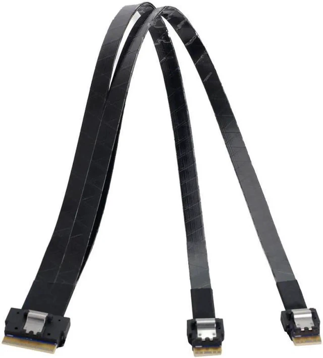 Main image of WRIARICH PCI-Express Cable SFF-8654 8i 74Pin Male to Dual SFF-8654 4i 38Pin Male PCI-E Ultraport Slimline SAS Slim 4.0 Cable 40cm