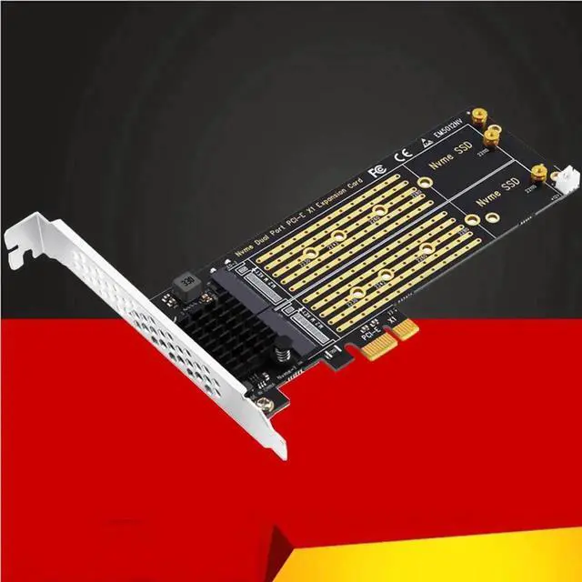 Main image of Vszerda Add On Cards PCIe To M2 NVME Adapter Card PCIe X1 2Port NVME M Key SSD Converter M.2 PCI Express X1 Adapter Expansion Card Riser