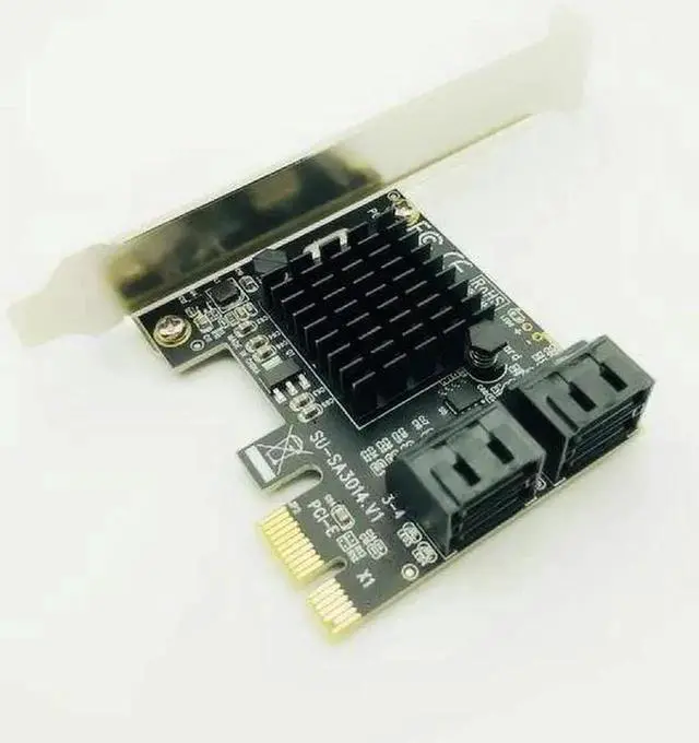 Alt view image 2 of 6 - Vszerda PCI-E PCI Express to SATA 3.0 Extension Card with Bracket 4-Port SATA III 6Gbps Expansion Adapter Boards for Computer Chassis PC