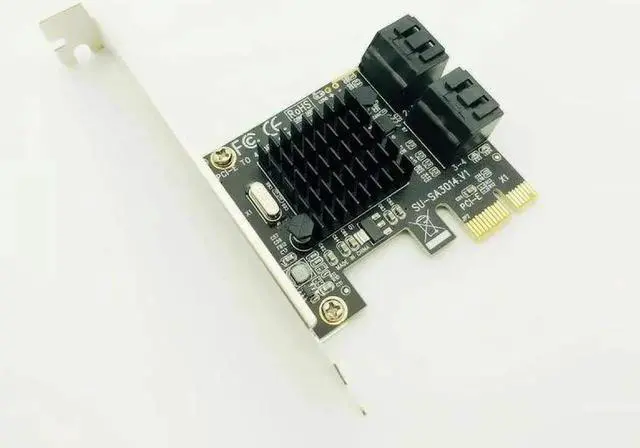 Alt view image 6 of 6 - Vszerda PCI-E PCI Express to SATA 3.0 Extension Card with Bracket 4-Port SATA III 6Gbps Expansion Adapter Boards for Computer Chassis PC