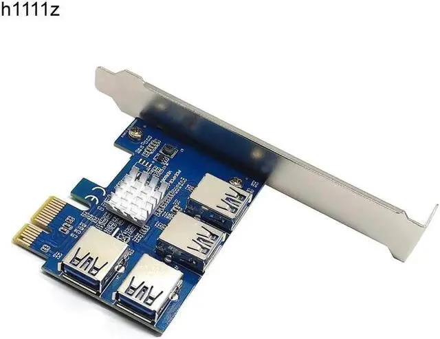 Alt view image 2 of 6 - Vszerda PCI-E 1 To 4 PCI Express 16X Slot Riser Card PCI-E 1X To External 4 PCI-e Slot Adapter PCIe Multiplier Card For BTC Miner Mining