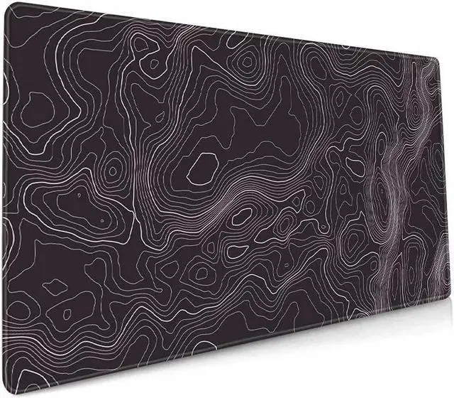 Alt view image 7 of 7 - Vszerda Large Gaming Mouse Pad Topographic Map Lines Contour Geographic Computer Keyboard Mouse Mat Desk Pad Non-Slip Desk Mat for Home Office Gaming Work, 35.4x15.7 in