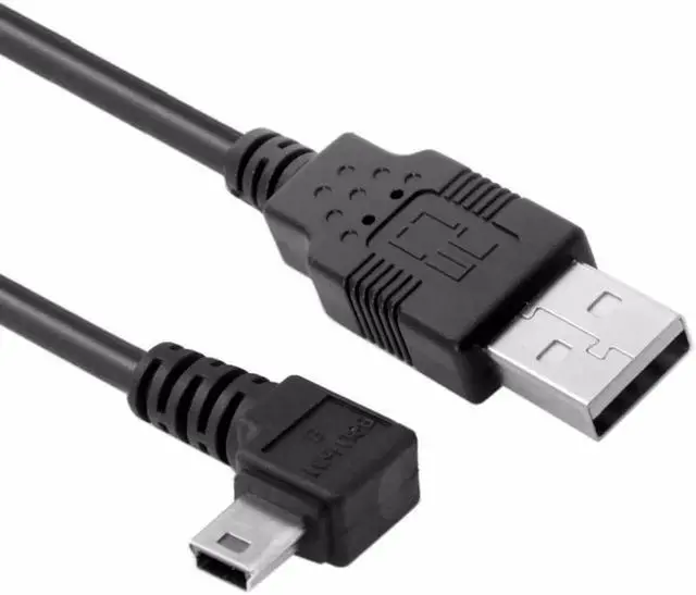 Alt view image 3 of 3 - Vszerda Mini USB B Type 5pin Male Right Angled 90 Degree to USB 2.0 Male Data Cable with Ferrite 3.0m