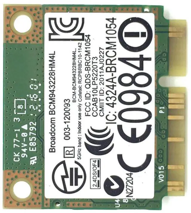 Alt view image 4 of 6 - Vszerda Dual Band 300Mbps BCM943228HMB 4.0 802.11a/b/g/n Wifi Wireless Card Half Mini PCI-E Notebook Wlan 2.4Ghz 5Ghz Adapter