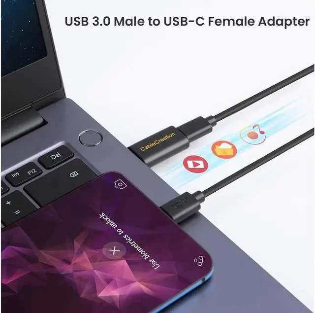 Alt view image 3 of 7 - Vszerda USB3.1 USB C Female to USB Male Adapter 5Gbps CableCreation USB to USB C Adapter USB C to A Adapter Female USB C Adapter for Laptops Logitech StreamCam and Other USB-A Devices