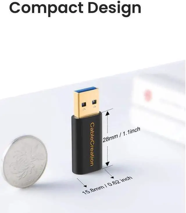 Alt view image 7 of 7 - Vszerda USB3.1 USB C Female to USB Male Adapter 5Gbps CableCreation USB to USB C Adapter USB C to A Adapter Female USB C Adapter for Laptops Logitech StreamCam and Other USB-A Devices