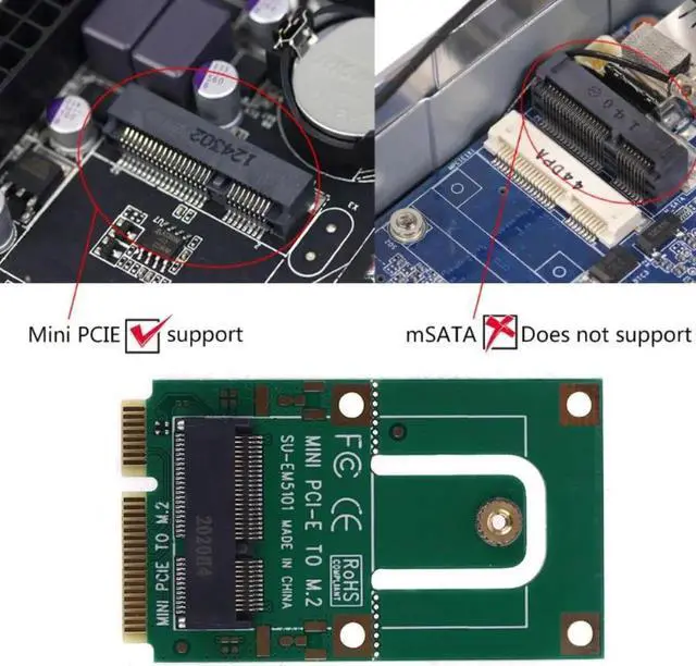 Alt view image 3 of 6 - Vszerda Mini PCI-E to m2 Adapter Converter Expansion Card m2 Key NGFF E Interface for m2 Wireless WiFi Module for Laptop and Wholesalse