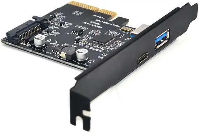 Alt view image 3 of 6 - Vszerda Add On Card USB 3.1 Type C PCIe Expansion Card PCI-e to 1 Type C and 1 Type A 3.0 USB Adapter PCI Express Riser Card For Desktop