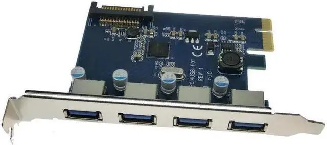 Alt view image 4 of 4 - Vszerda 4x USB 3.0 PCI Express Card PCI-e USB3.0 Host Controller Adapter