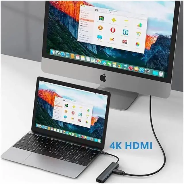 Alt view image 5 of 7 - Vszerda USB Hub, 6-in-1 USB to 1Gbps LAN Network HUB with 4K HDMI, 3*USB3.0,100W PD USB Aluminum Extension for Laptop, iMac, PC, USB Flash Drives etc