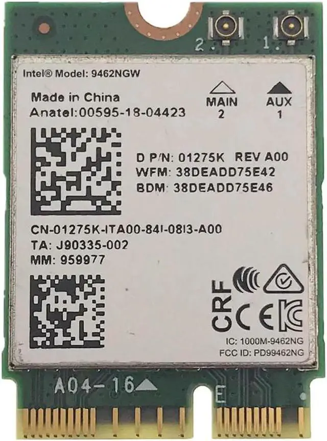 Main image of Vszerda For Intel 9462NGW 2.4G&5G Dual Band 433M NGFF CNVI 802.11AC Wireless Wifi Network Card Fit for Bluetooth 5.0