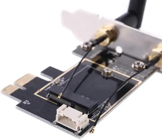 Alt view image 2 of 4 - Vszerda Wireless Card to pci E-1X to NGFF-Ekey PCIE Laptop Pc WIFI WLAN Card Adapter Dual Antenna Adapter Board