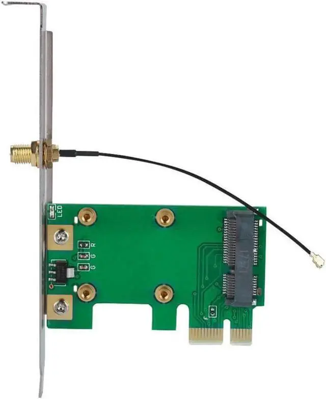 Alt view image 5 of 6 - Vszerda Desktop PC Wireless WiFi Network Convertor Laptop Accessories Professional MiniPCI-E To PCI-E Adapter Card Antenna Add On