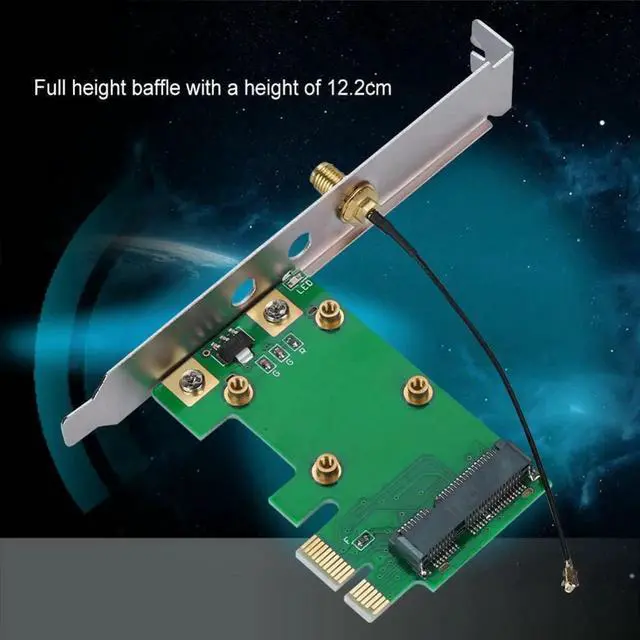 Alt view image 6 of 6 - Vszerda Desktop PC Wireless WiFi Network Convertor Laptop Accessories Professional MiniPCI-E To PCI-E Adapter Card Antenna Add On