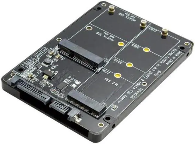 Alt view image 3 of 3 - Vszerda 2 in 1 Combo M.2 NGFF B-Key & MSATA SSD to SATA 3.0 Adapter Converter Case Enclosure Support SATA Reversion 3.2