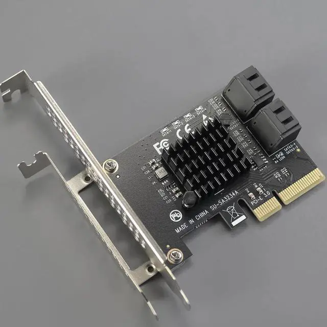 Alt view image 6 of 7 - Vszerda SA3234-C 4-Port PCIe X4 SATA Expansion Card with SATA and Power Cables, Compatible with Windows,Linux,Mac OS,NAS