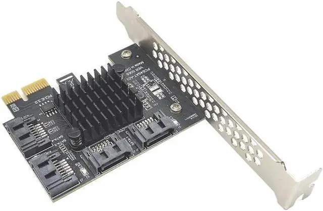 Alt view image 3 of 5 - Vszerda Chi a Mining PCIE SATA PCI-E Adapter 4 Port SATA3.0 6G to PCI Express x1 Controller Expansion Card SATA Add On Card ASM1064 Chip