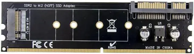 Alt view image 3 of 4 - Vszerda DDR2 Memory Slot M.2 SSD to SATA Expansion Board DDR2 to M.2 NGFF SSD Adapter for PC Laptop