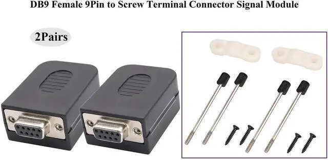 Alt view image 4 of 7 - Vszerda B9 Screw Terminal Block Adapter D-SUB 9-pin RS232 Female to 9 +1 Pin/Way Female Serial Terminal Breakout Board Connector Signal Module with case (2Pcak/Female)