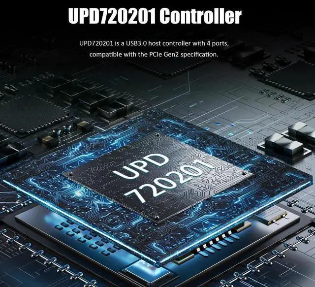 Alt view image 5 of 7 - Vszerda U3044AC 4-Port (2 x Type-C+ 2 x Type-A) USB 3.0 5Gbps PCIe Expansion Card for Intel, AMD, and ARM Platform, Compatible with Windows and Linux (Not Support Mac OS)
