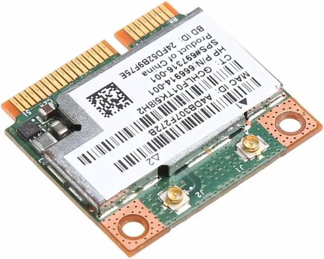Alt view image 4 of 4 - Vszerda Dual Band 2.4+5G 300M 802.11a/b/g/n WiFi Bluetooth 4.0 Wireless Half Mini PCI-E Card For HP BCM943228HMB SPS 718451-001