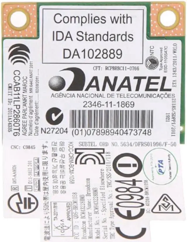 Alt view image 2 of 4 - Vszerda BCM943228HMB Bluetooth Half Mini Pci-e Wireless WiFi Card For ThinkPad E430 E130