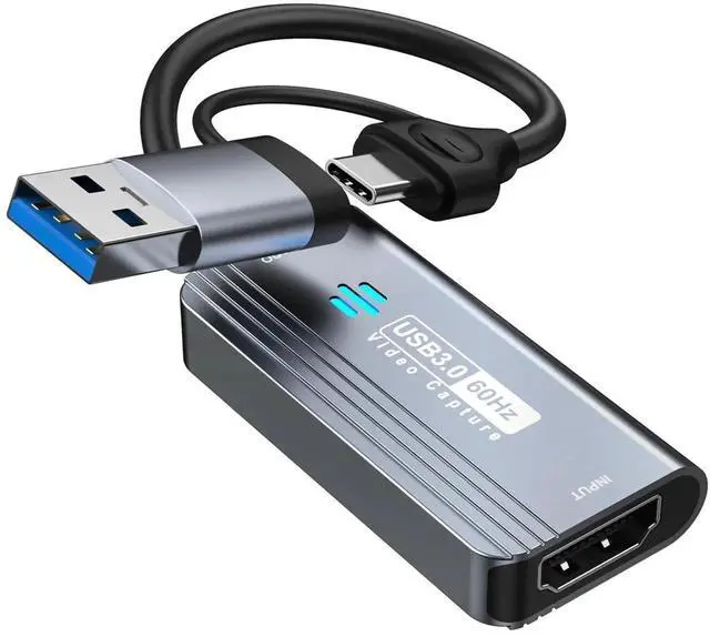 Main image of Vszerda Video Capture Card, 4K HDMI to USB/USB C 3.0 Capture Card, 1080P 60FPS Video Capture Device, for Streaming, Teaching,Gaming, Video conferencing or Live Broadcasting