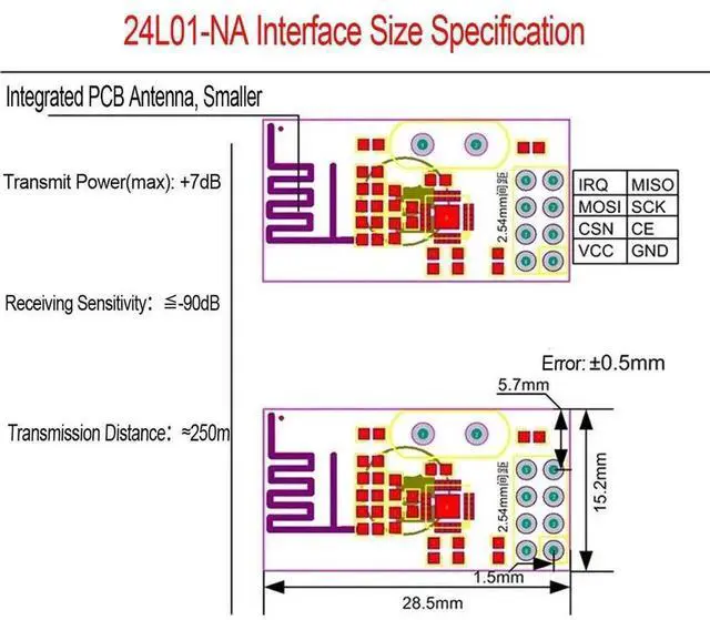 Alt view image 3 of 3 - Vszerda 4pcs NRF24L01+ Wireless Transceiver Module2.4G Wireless Transceiver Module