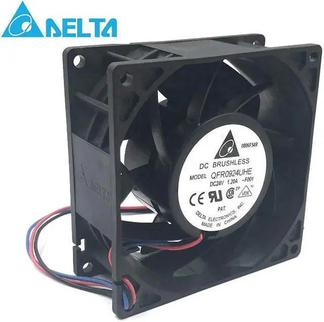Alt view image 3 of 6 - Vszerda for delta 9cm QFR0924UHE 9238 92*92*38mm DC 24v 1.2A 3wire Cooling fan 8300RPM 131.76CFM