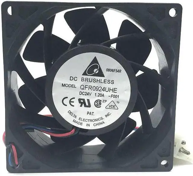 Alt view image 6 of 6 - Vszerda for delta 9cm QFR0924UHE 9238 92*92*38mm DC 24v 1.2A 3wire Cooling fan 8300RPM 131.76CFM