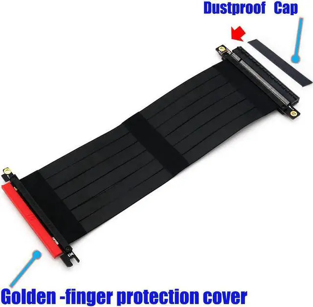 Alt view image 2 of 6 - Vszerda PCI Express 3.0 High Speed 16x Flexible Cable Riser Card Extension Port Adapter Graphics video Card extend cord Cable for Mining