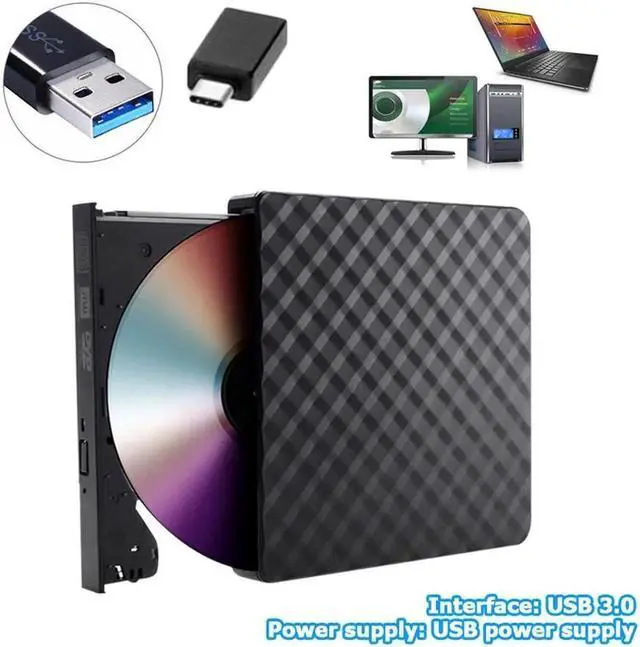 Alt view image 3 of 7 - Vszerda External DVD Drive USB 3.0 Portable CD DVD RW Drive Writer Burner Optical Player Compatible For Windows 10 Laptop Desktop iMacs